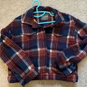 Natural reflections cropped plaid jacket